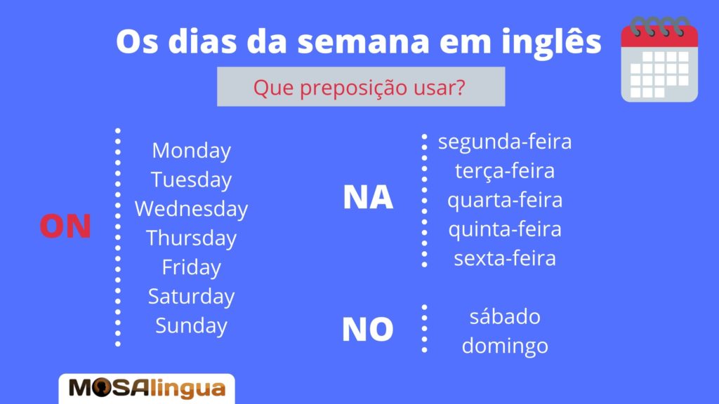 Learn English with Jana - O fato é que Segunda-feira (Monday) é o  dia da semana entre domingo (Sunday) e terça-feira (Tuesday).De acordo com  a norma internacional ISO 8601, é o primeiro